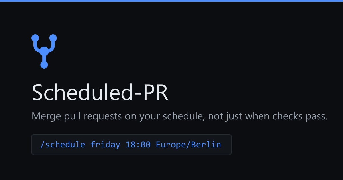 Scheduled-PR – merge GitHub/Azure DevOps PRs at a chosen time logo